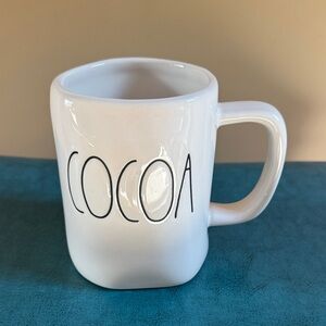 Rae Dunn White COCOA Ceramic Mug with Black Lettering